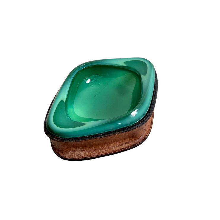 Petite Leather and Ceramic Ashtray