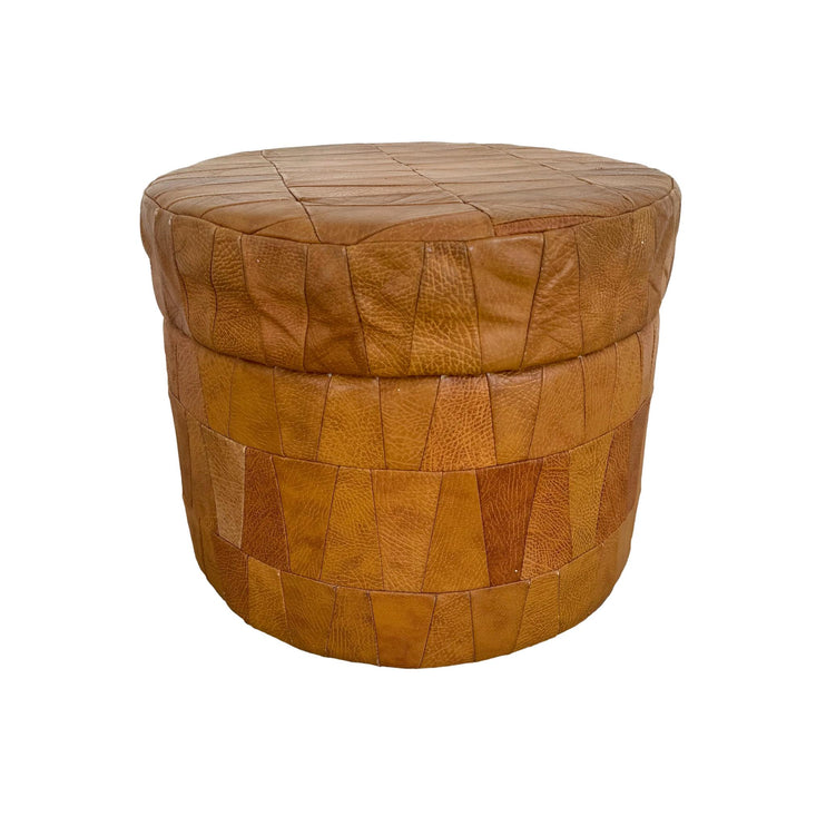 Saddle Leather Patchwork Ottoman