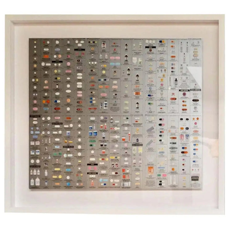 Damien Hirst Silver "Pharmacy" Wallpaper Unframed