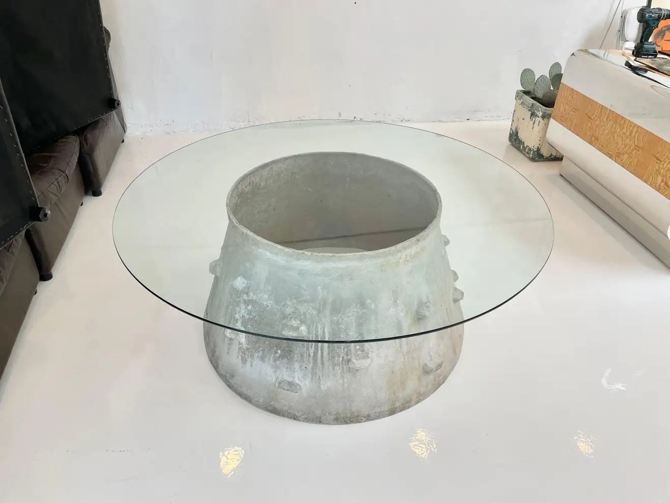 Willy Guhl Concrete Drum Table