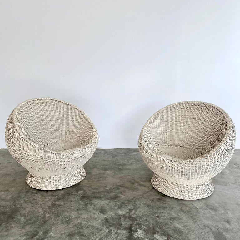 Pair of Wicker Pod Chairs