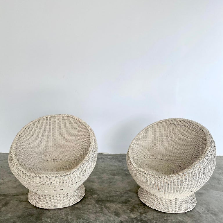 Pair of Wicker Pod Chairs