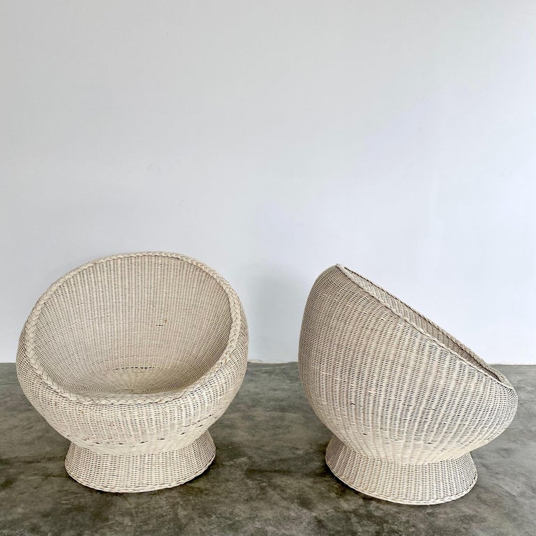 Pair of Wicker Pod Chairs