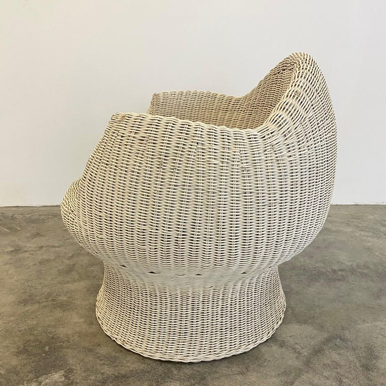 Pair of French Wicker Sculptural Chairs