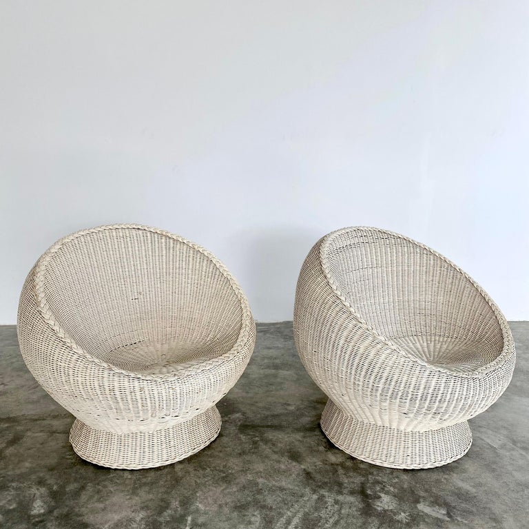 Pair of Wicker Pod Chairs