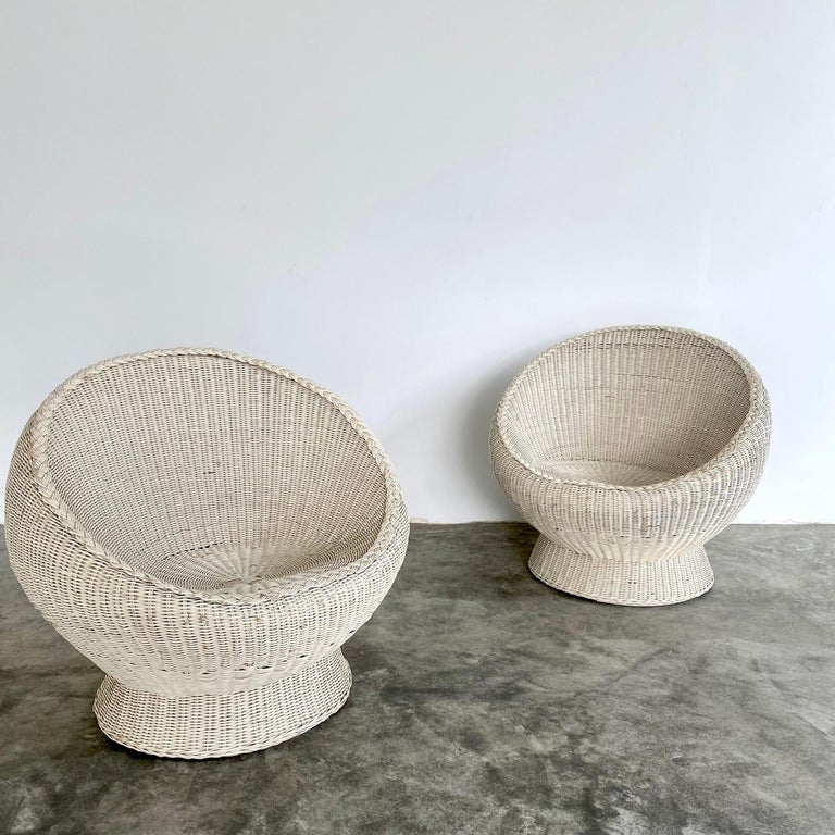 Pair of Wicker Pod Chairs