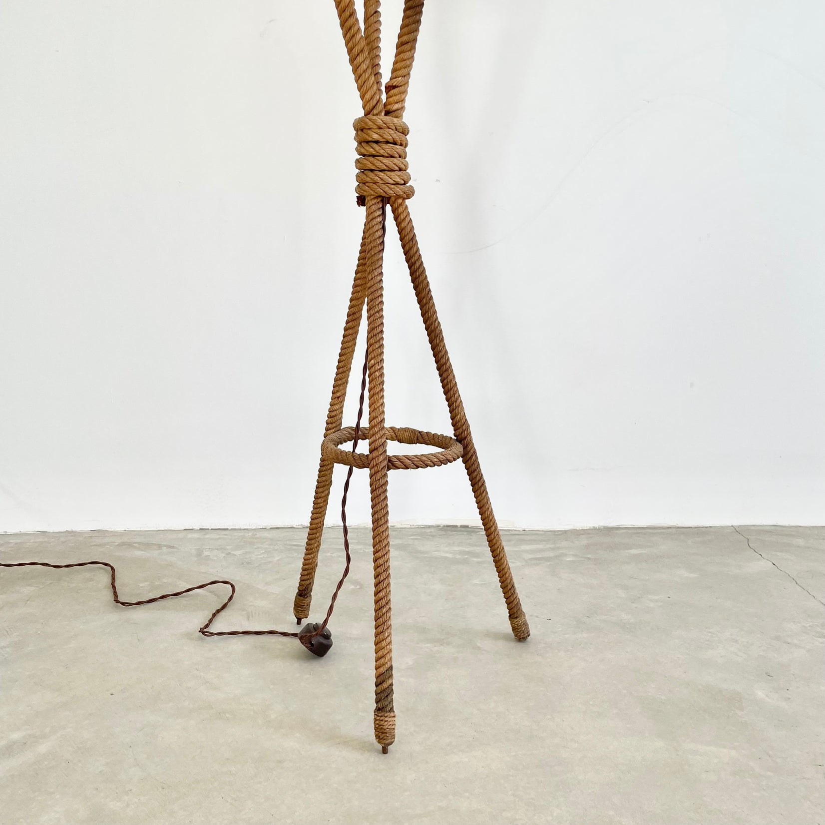 Rope Floor Lamp by Audoux Minet, 1960s France