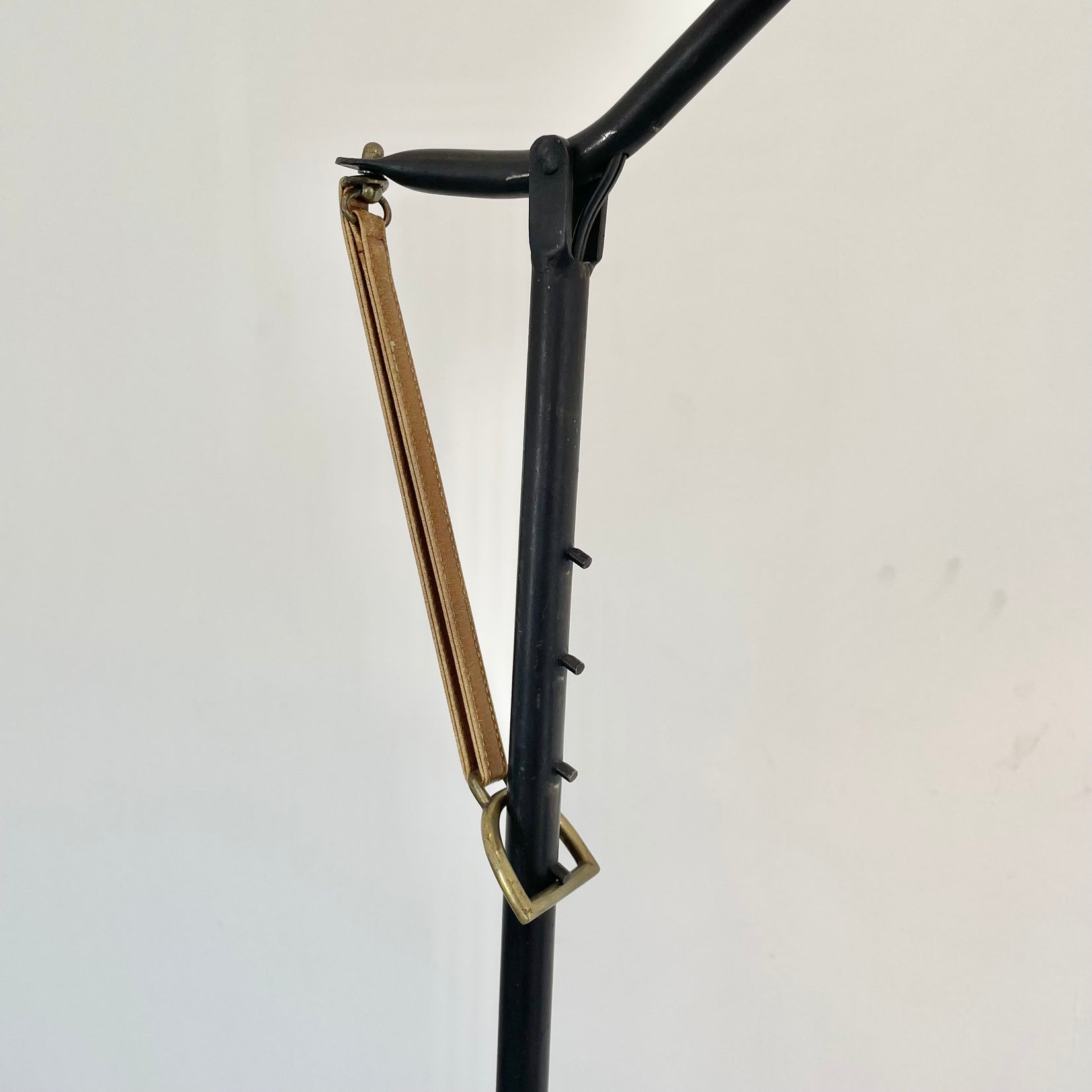 Jacques Adnet Leather and Iron Floor Lamp