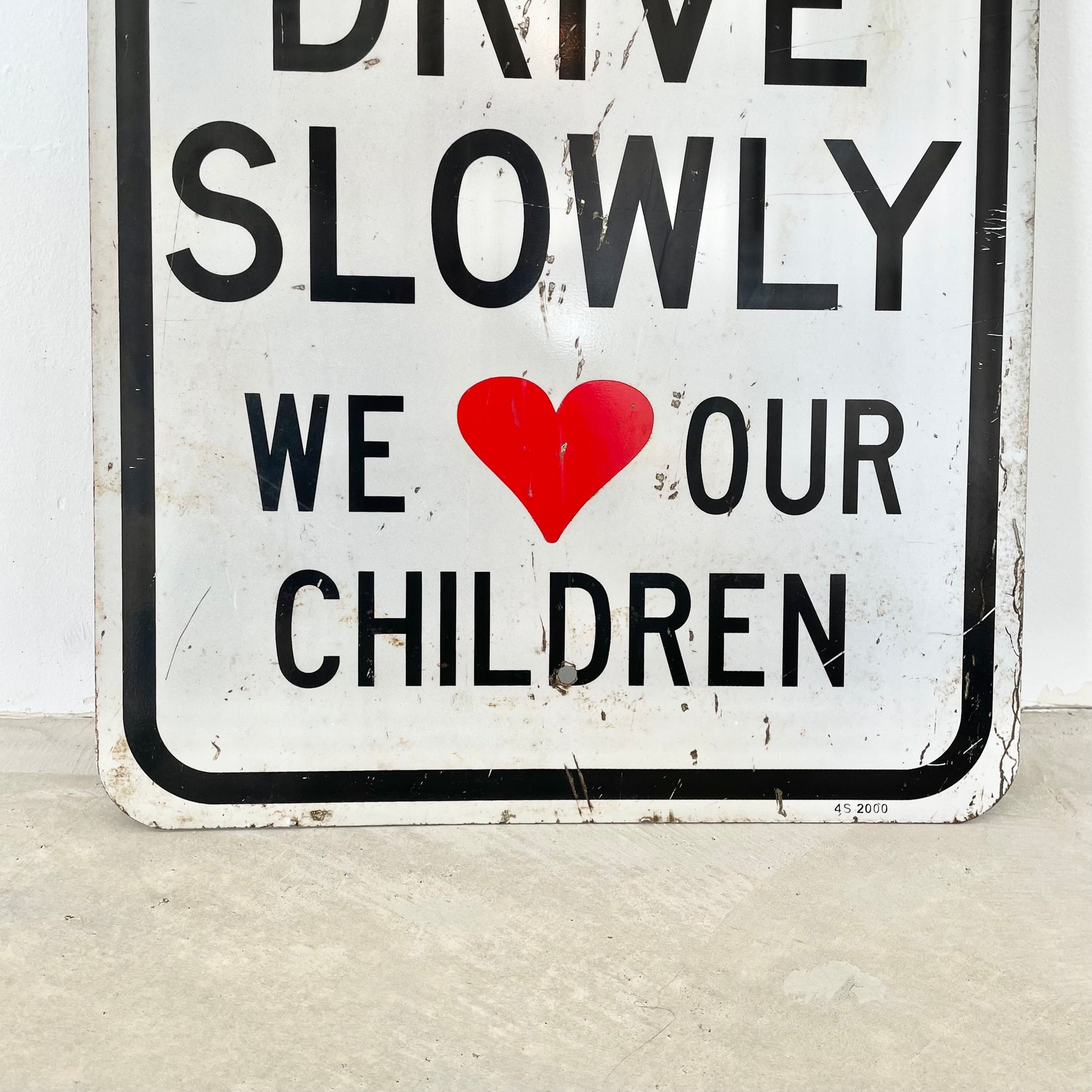 Vintage "We Love Our Children" Street Sign, 1980s USA