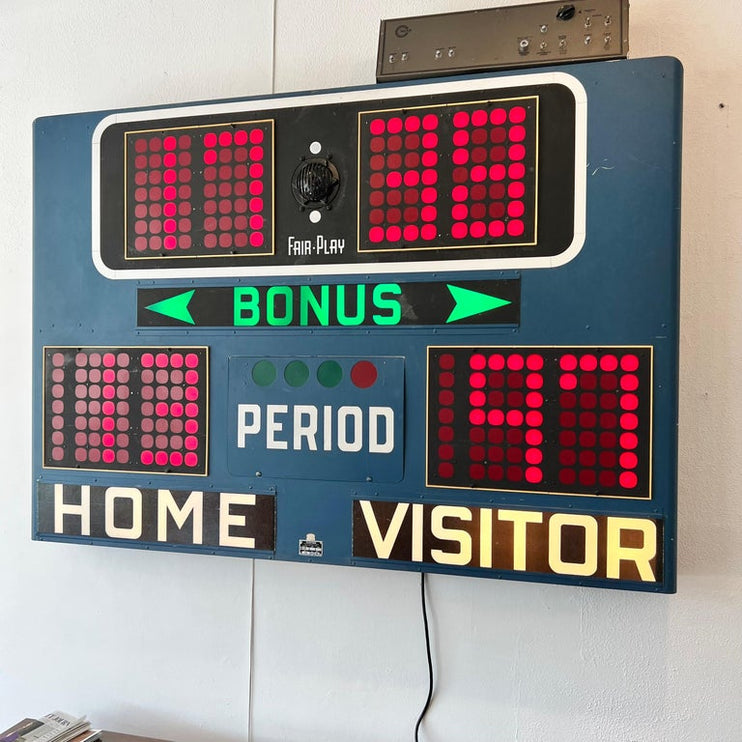 Fair Play 1960s Electro-Magnetic Basketball Scoreboard