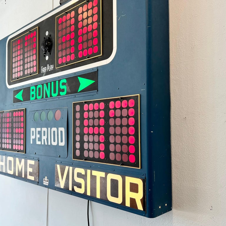 Fair Play 1960s Electro-Magnetic Basketball Scoreboard