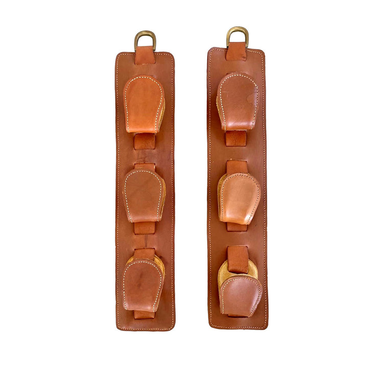 Pair of Jacques Adnet Style Leather Tongue Hooks