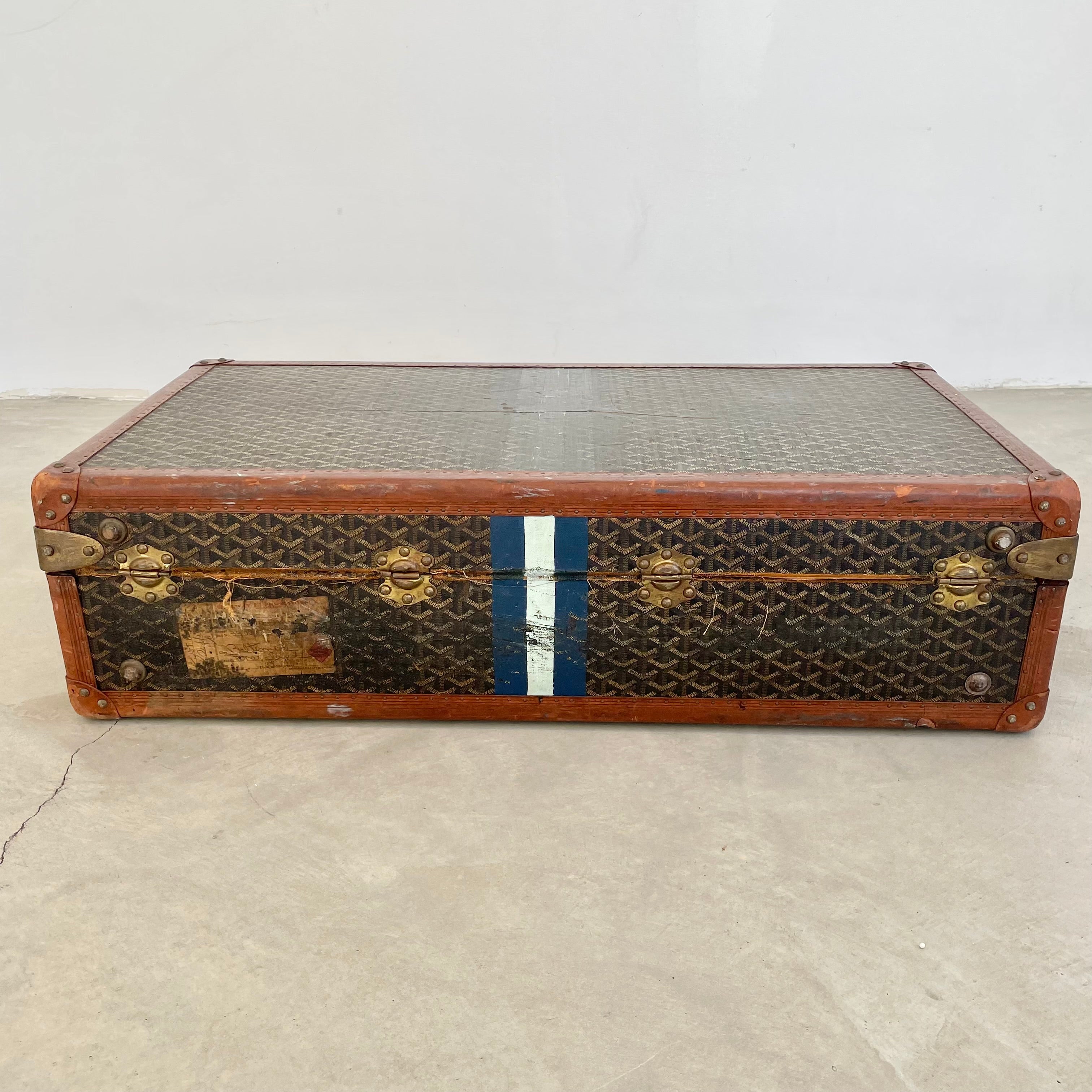 Goyard - Brown & Black Logo Canvas Vintage Trunk