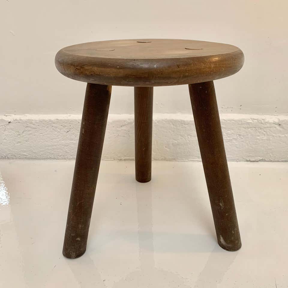 Perriand Style Wood Stool
