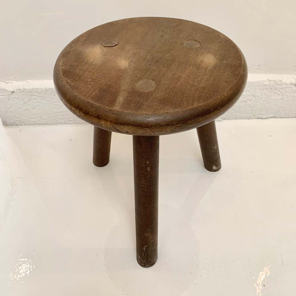 Perriand Style Wood Stool