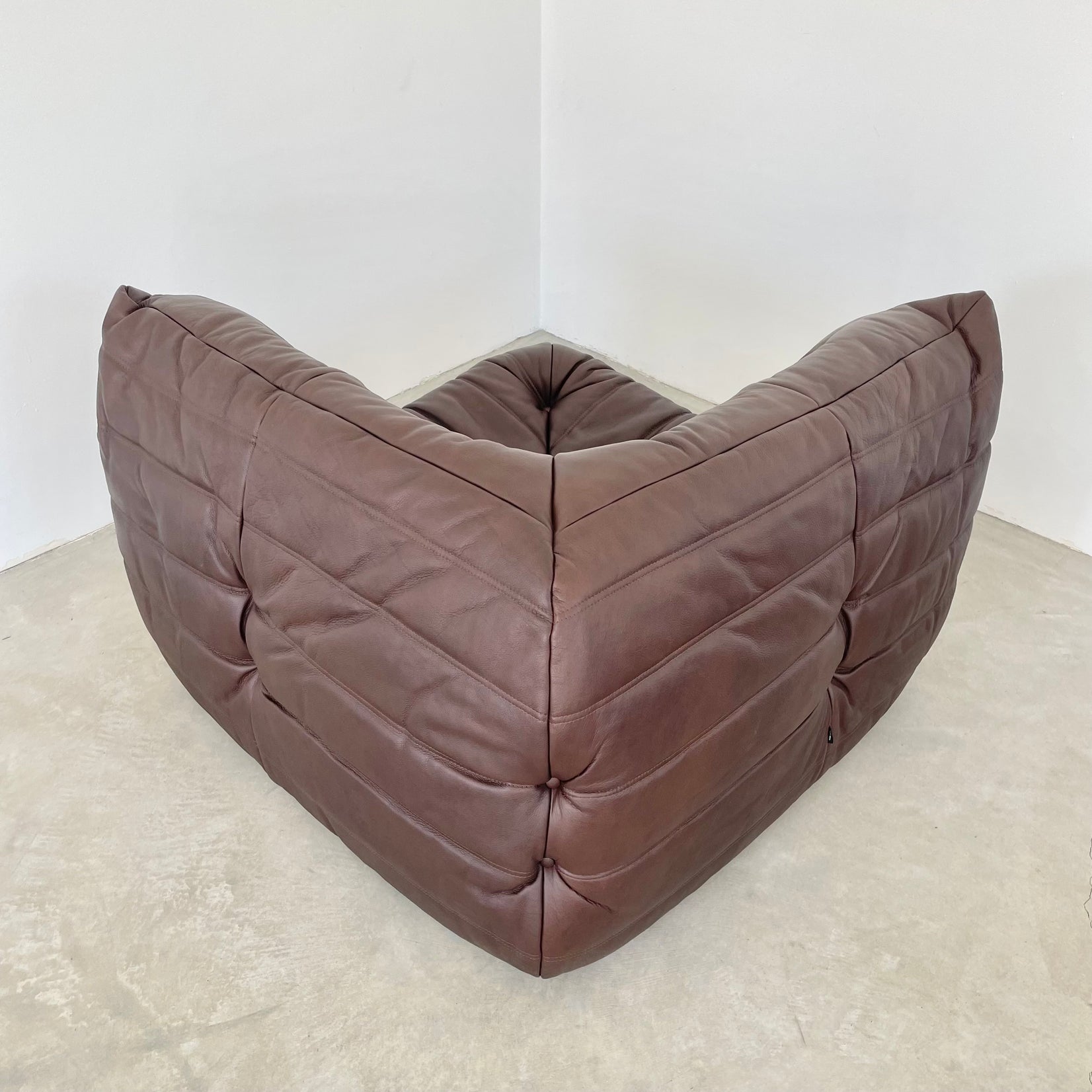 Chocolate Brown Leather Togo Set by Ligne Roset, 1990s France