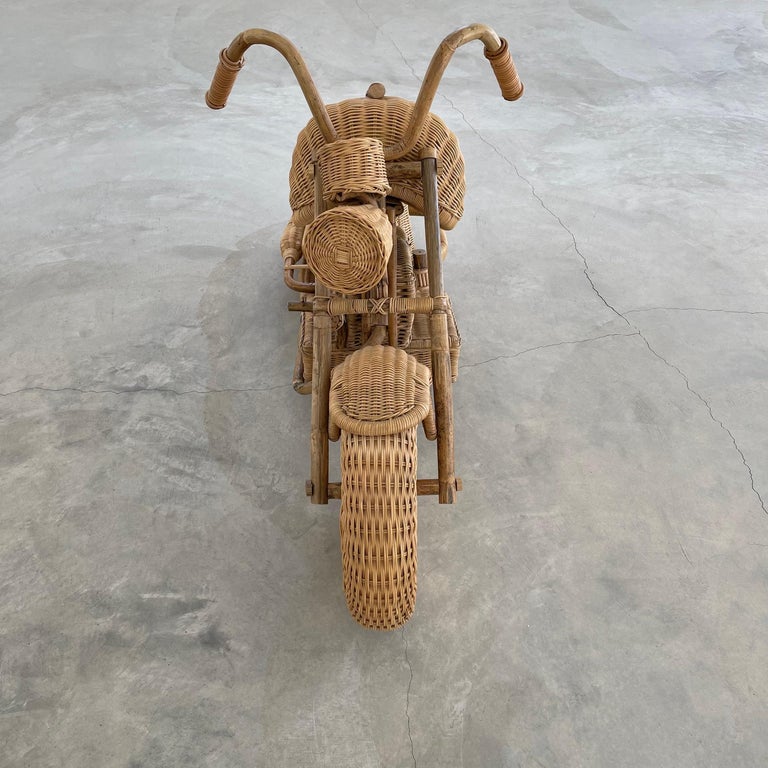 Massive Rattan, Bamboo and Wicker Harley Davidson Motorcycle