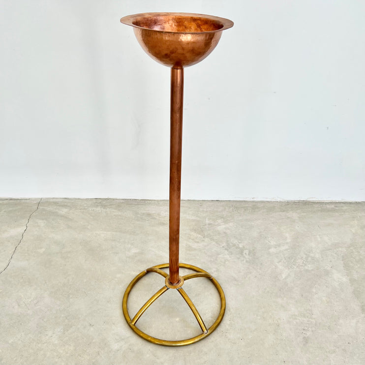 Sculptural Copper and Brass Standing Catchall, 1960s France