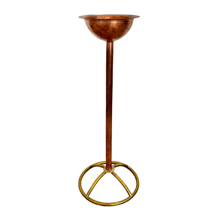 Sculptural Copper and Brass Standing Catchall, 1960s France