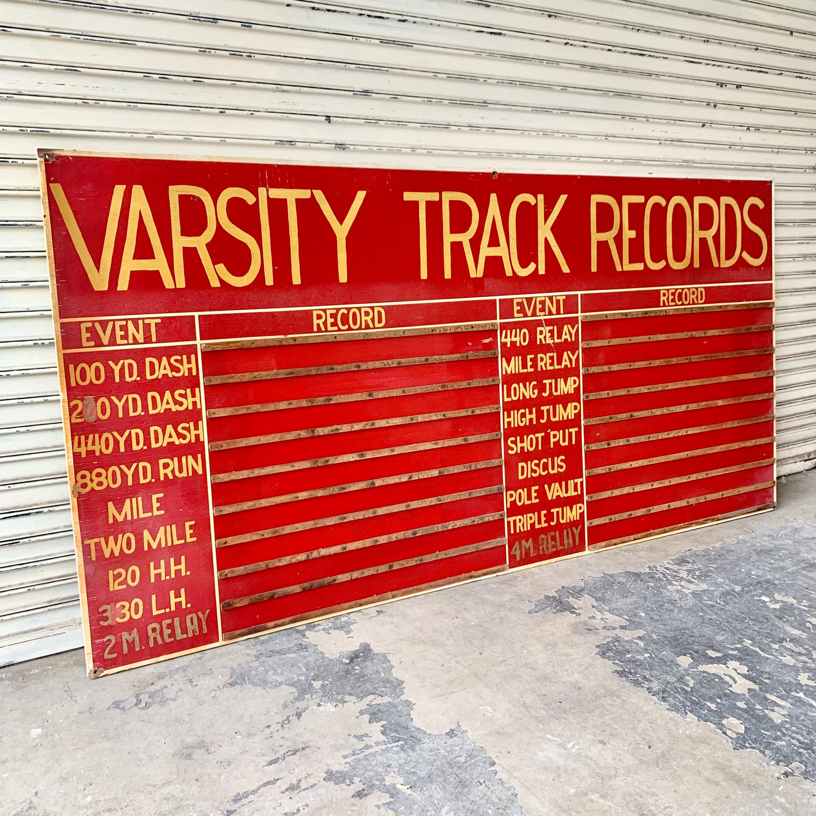 Massive Hand Painted Varsity High School Track and Field Sign