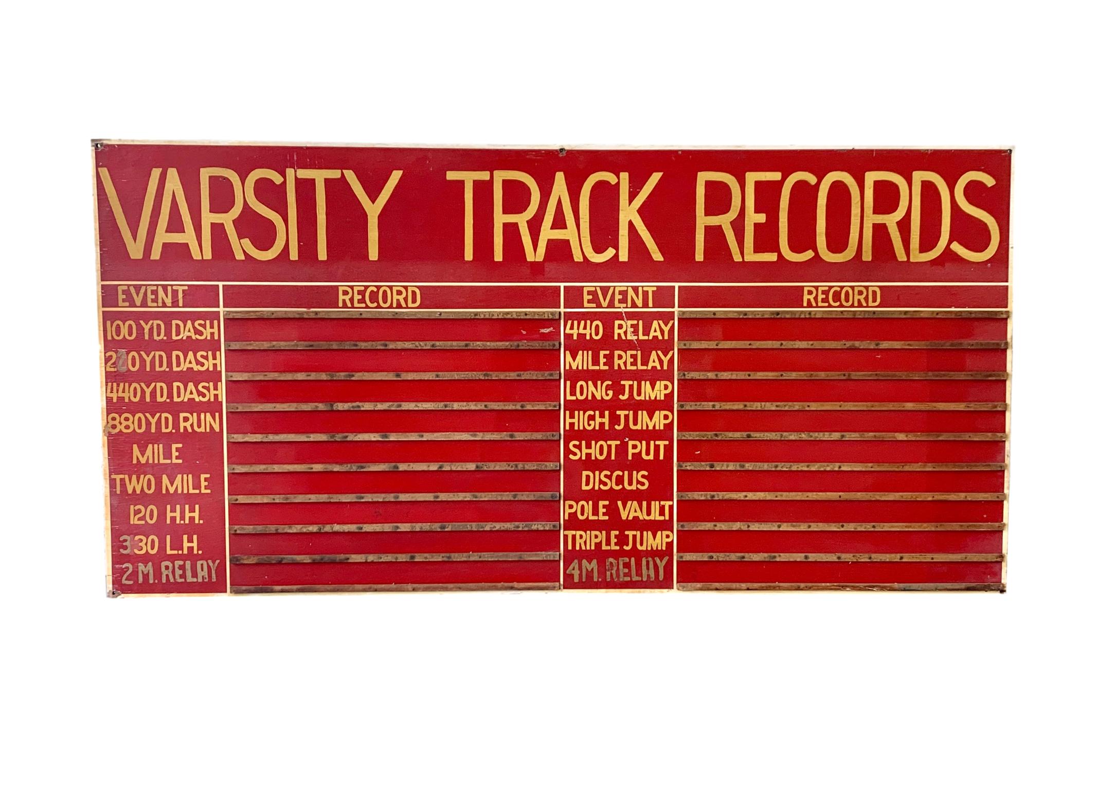 Massive Hand Painted Varsity High School Track and Field Sign