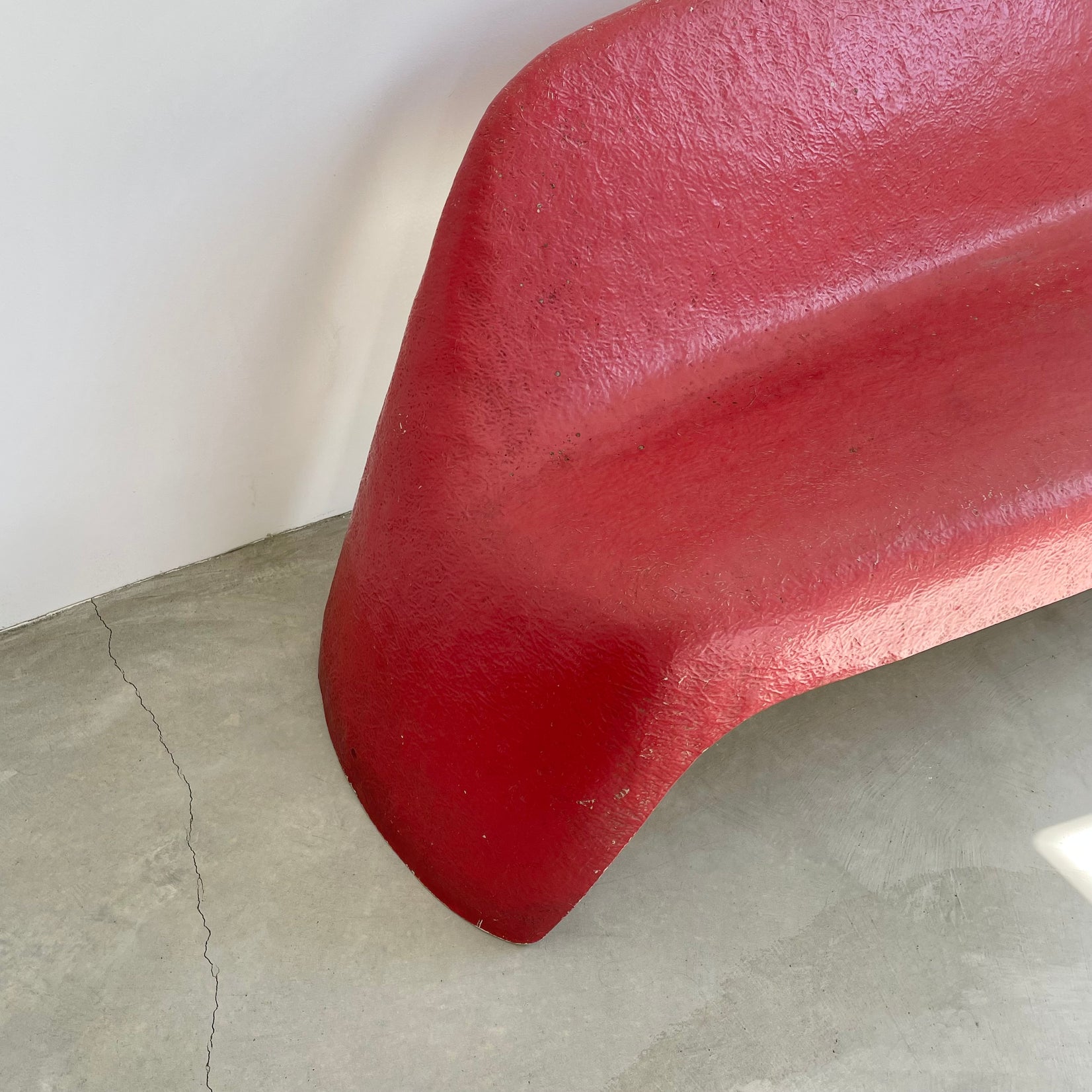Sculptural Red Fiberglass Bench by Walter Papst