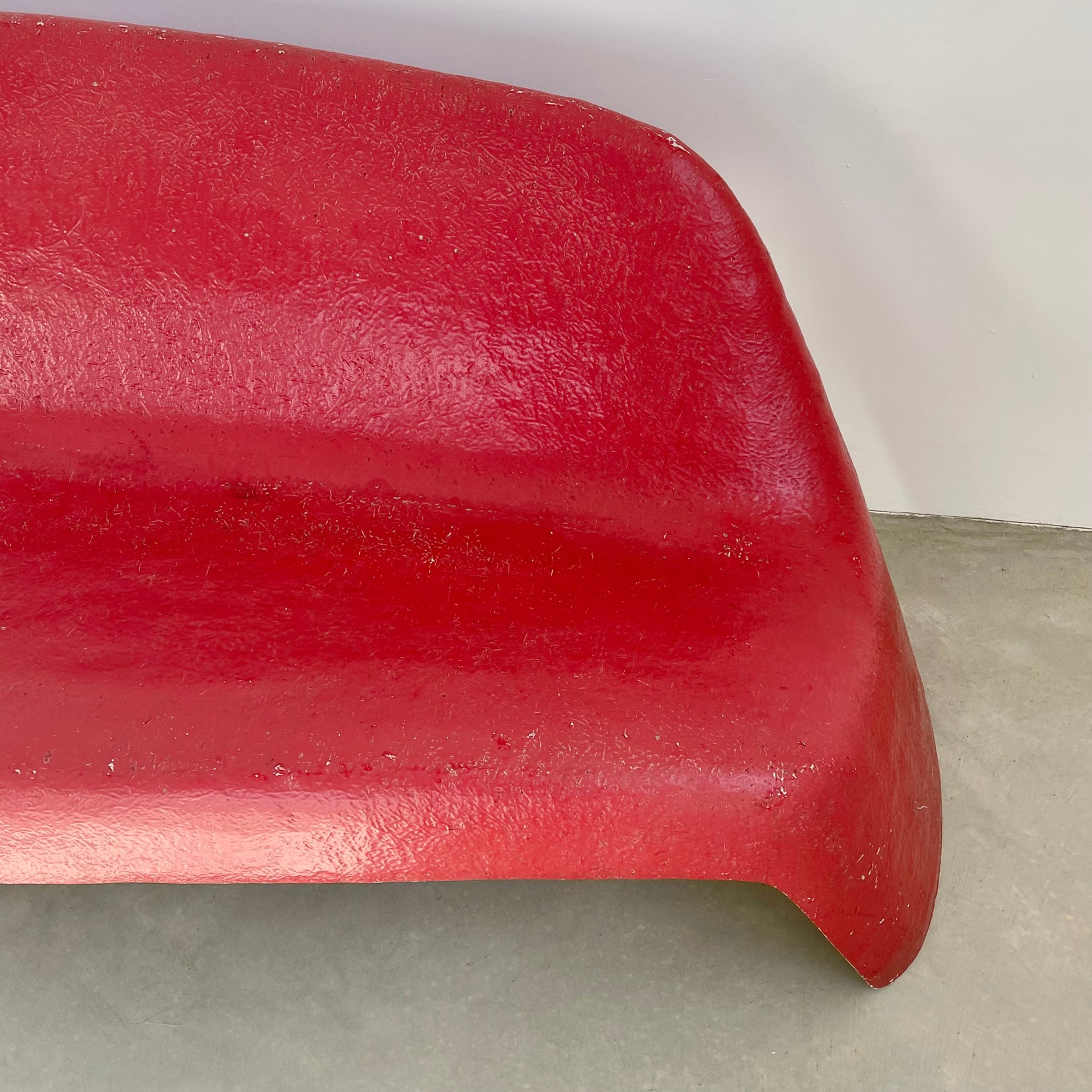Sculptural Red Fiberglass Bench by Walter Papst