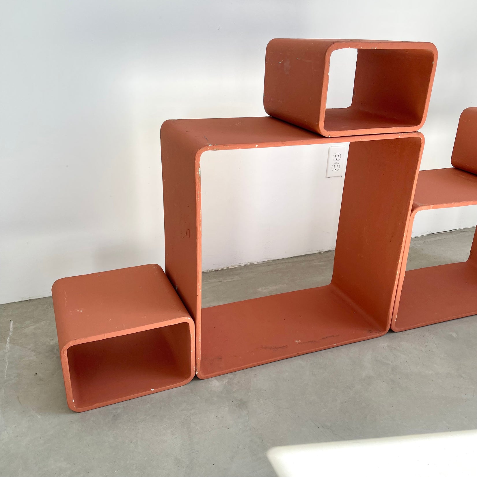 Willy Guhl Orange Concrete Bookcase