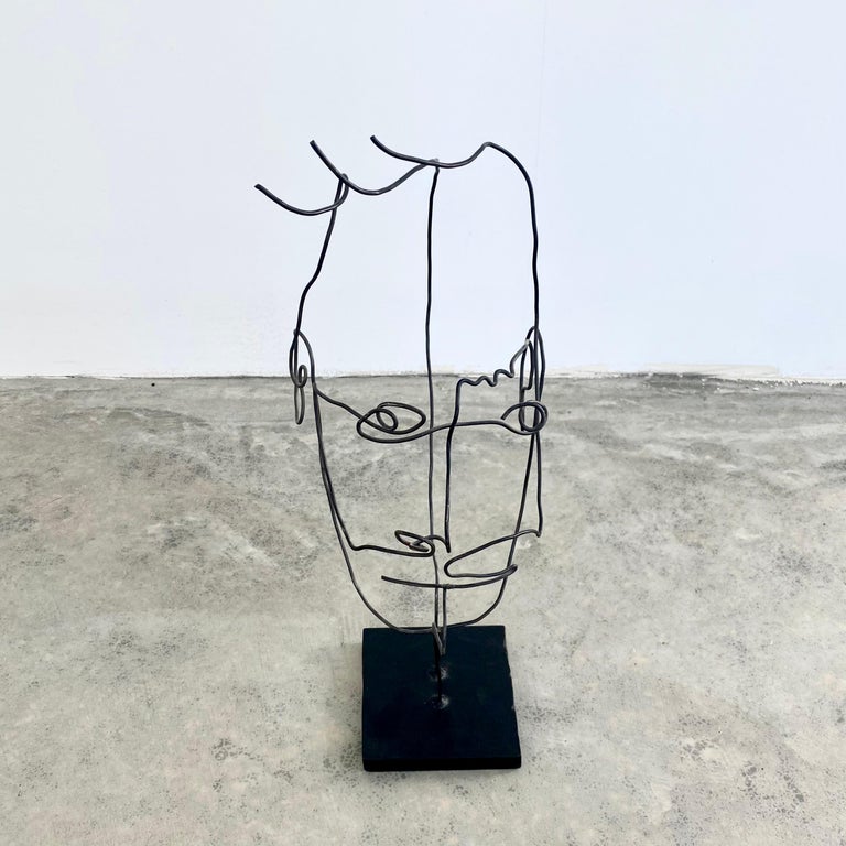 Metal Wire Face Sculpture