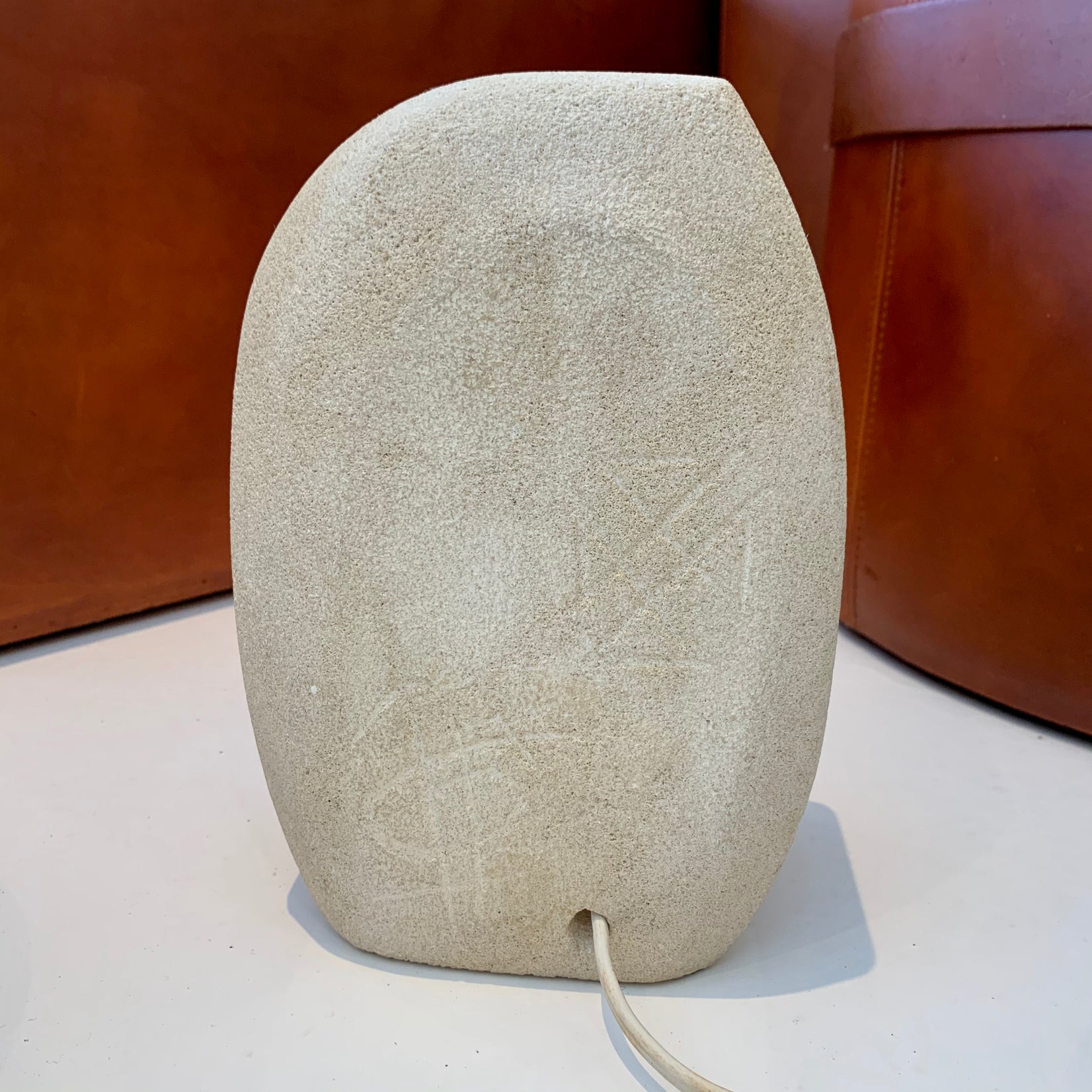 Carved French Stone Lamp