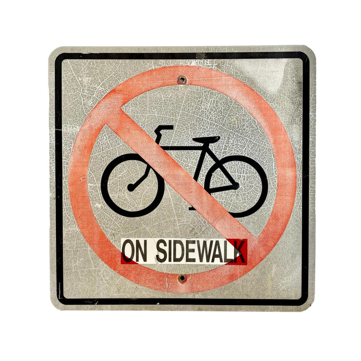 Vintage 'No Bikes' Road Sign