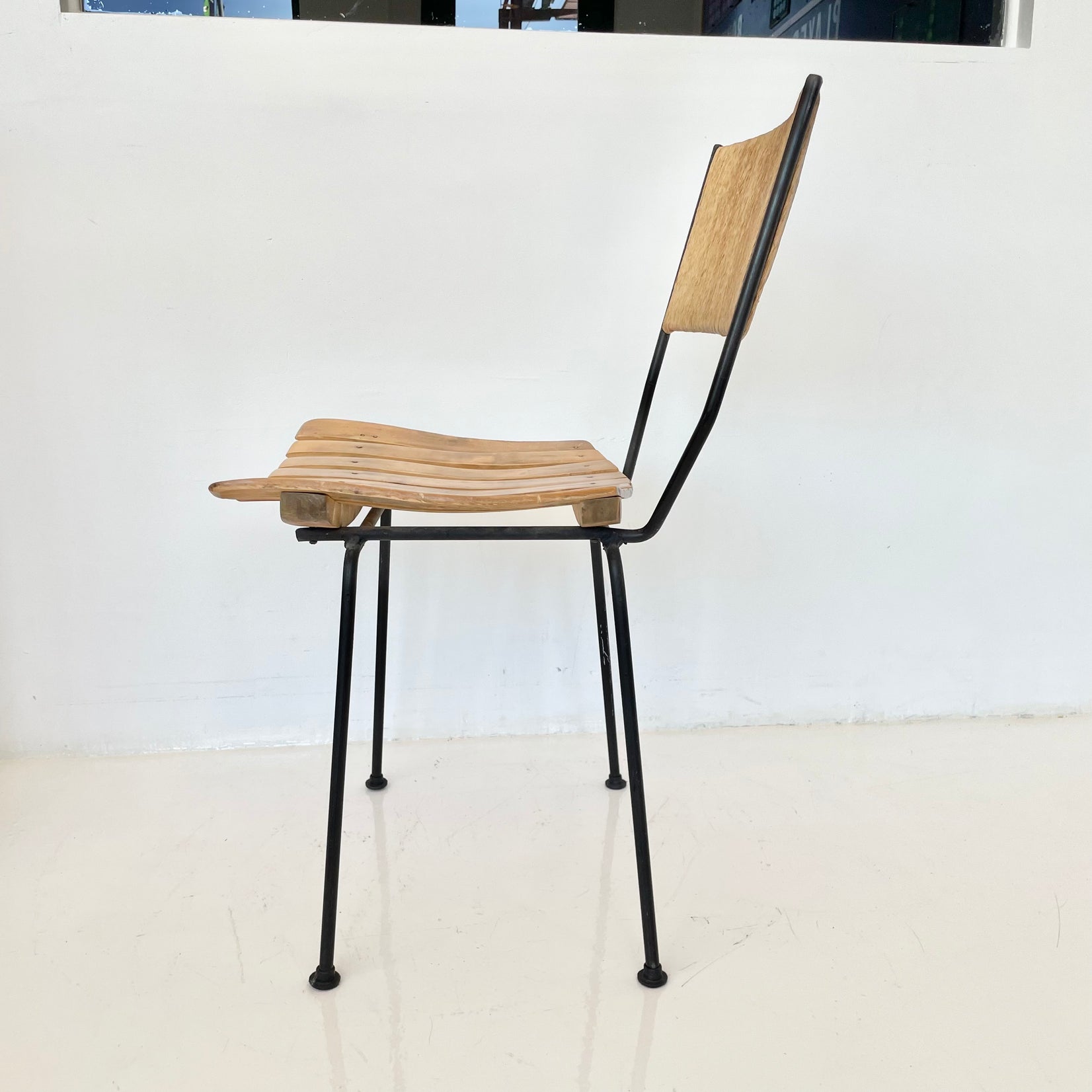 Arthur Umanoff Wood and Rush Chair