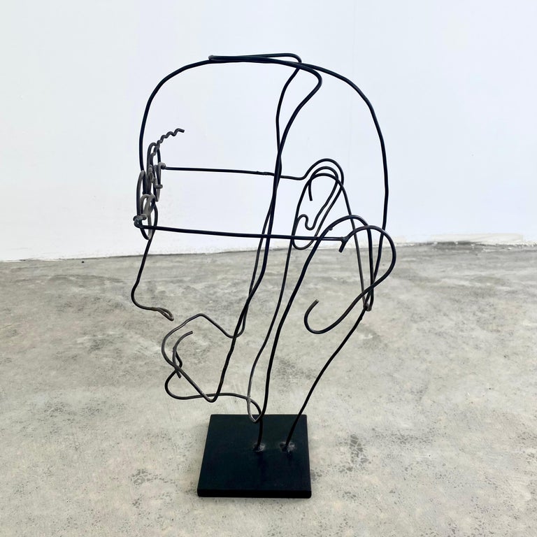 Metal Wire Face Sculpture