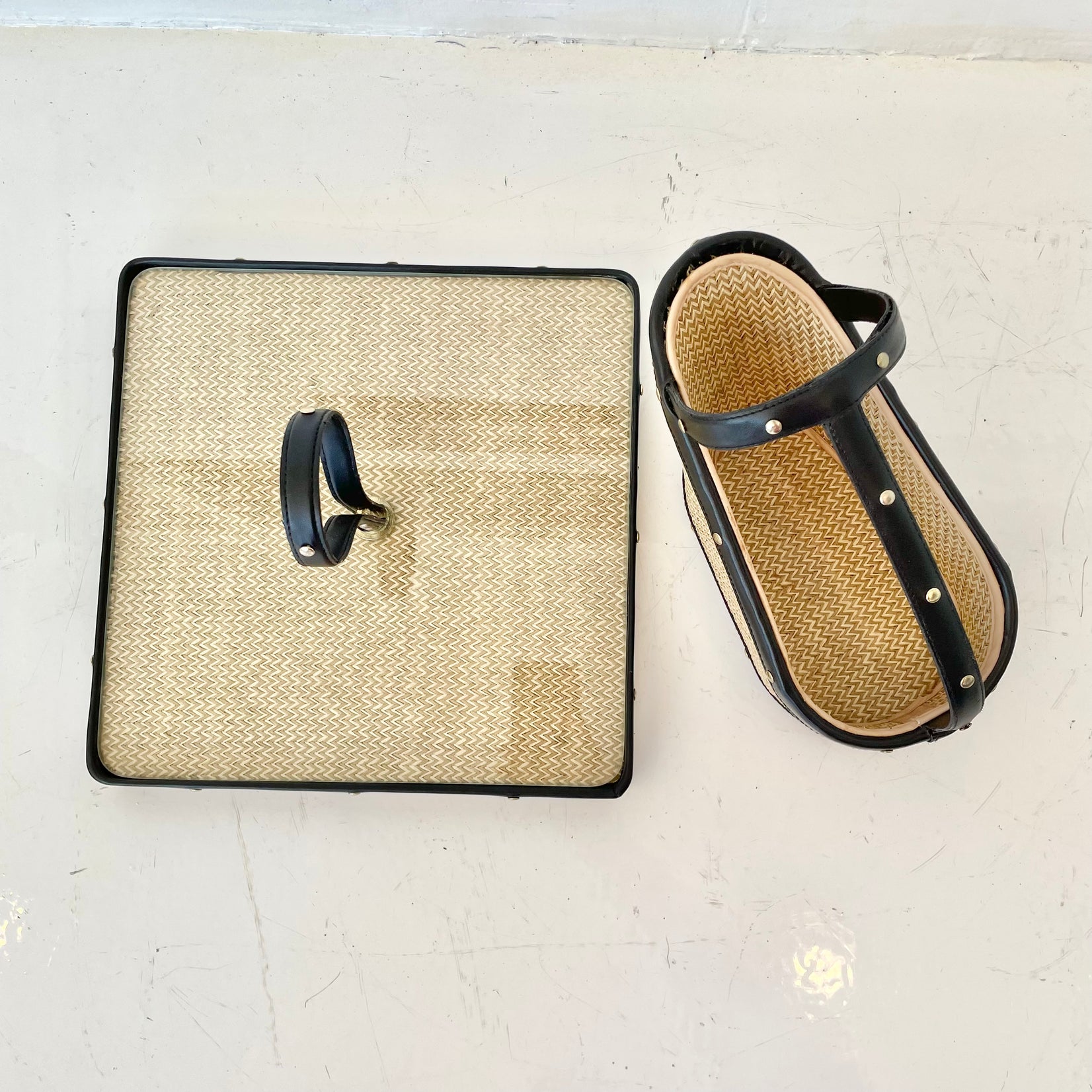Jacques Adnet Style Wine Bottle Holder and Tray