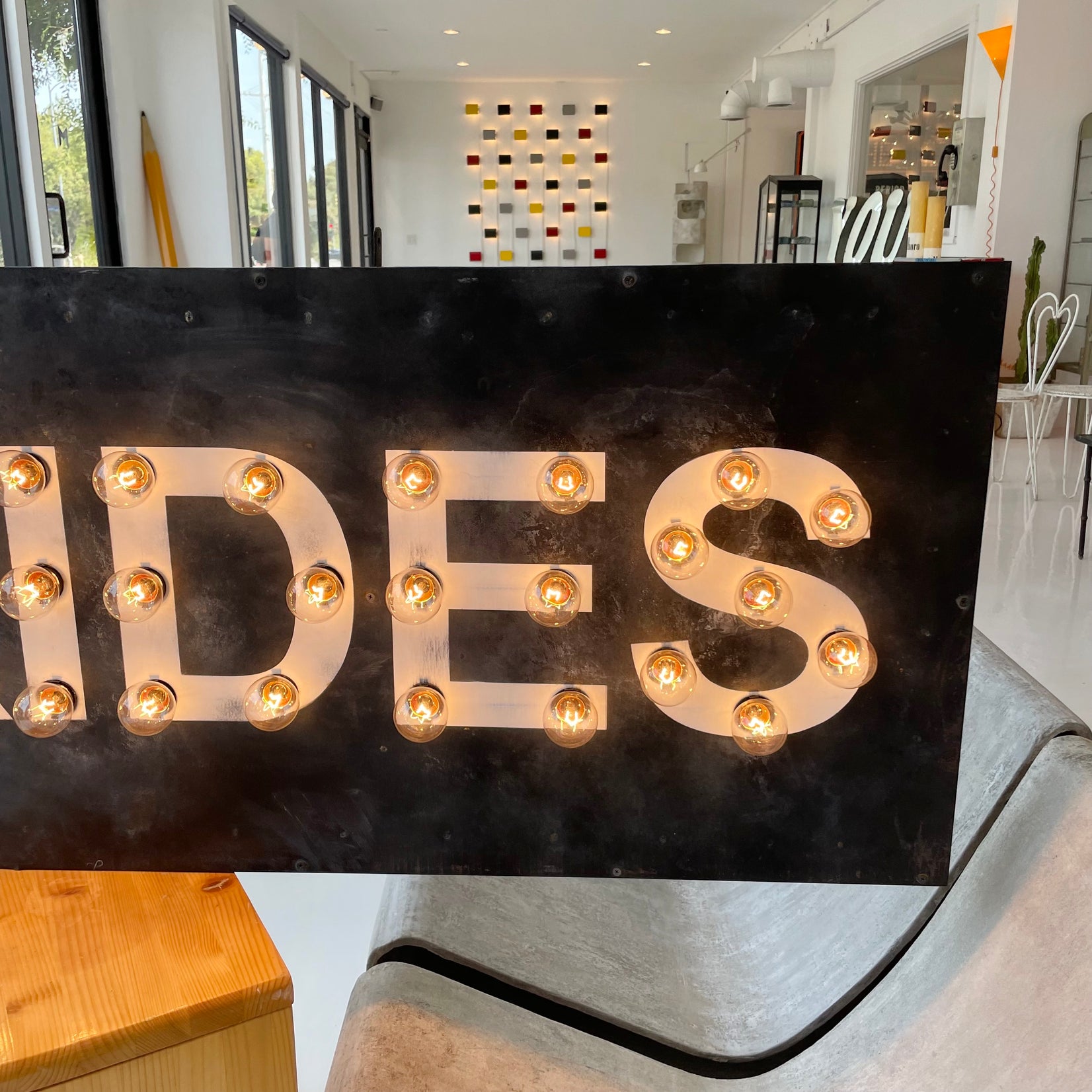 8 Foot Illuminated KIDDIE RIDES Metal Sign