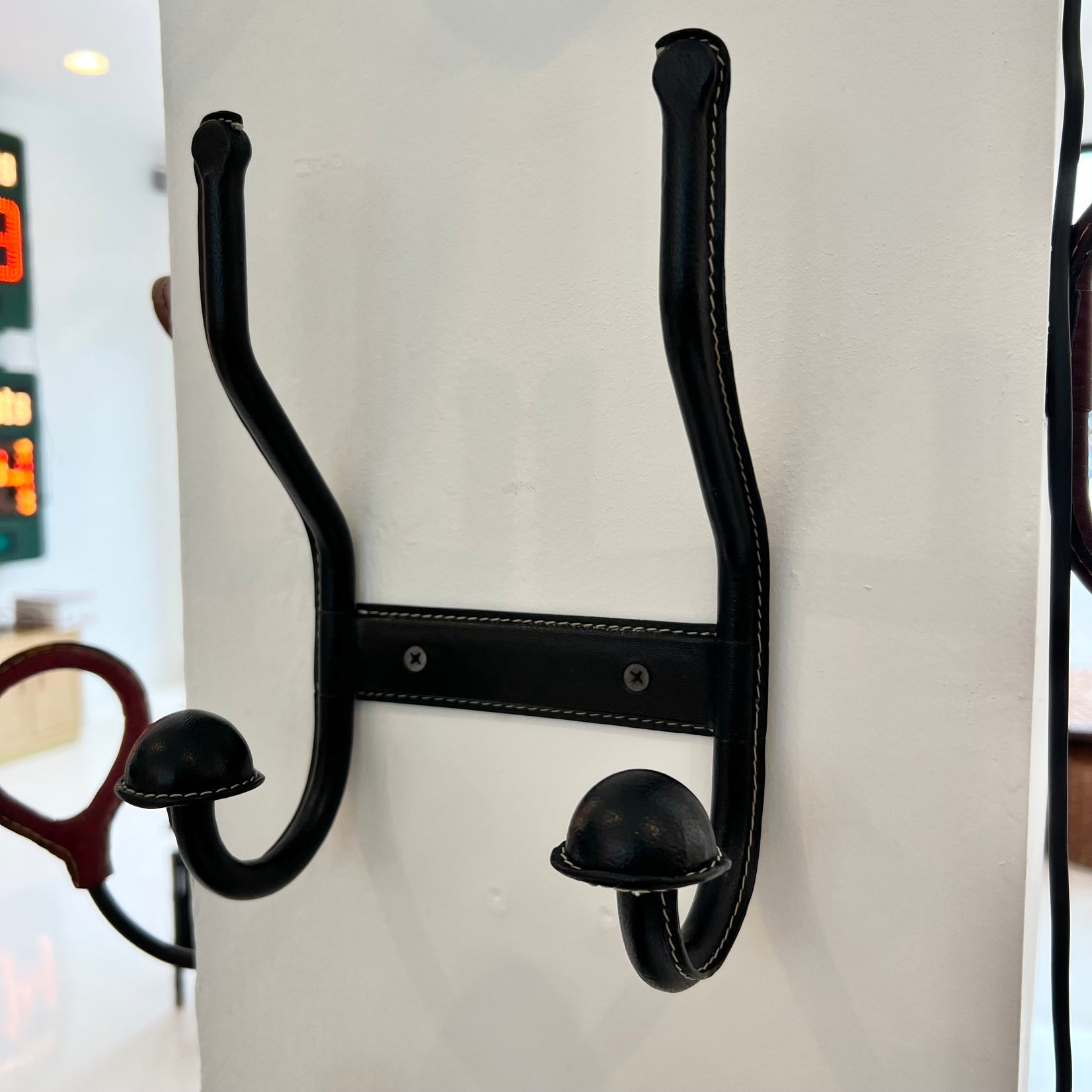 Jacques Adnet Style Leather Hooks