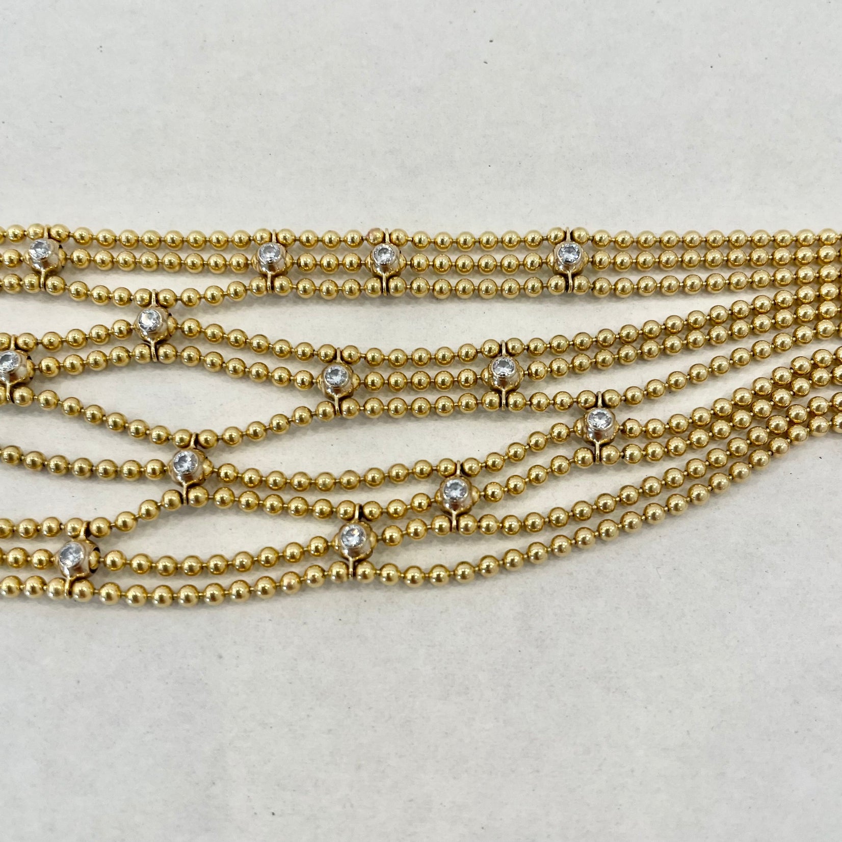 Cartier Draperie De Décolleté Diamond 18K Yellow Gold Bead Multi Link Bracelet