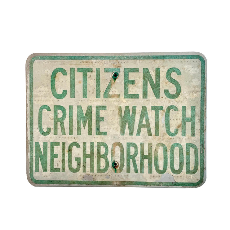 Vintage Crime Watch Street Sign
