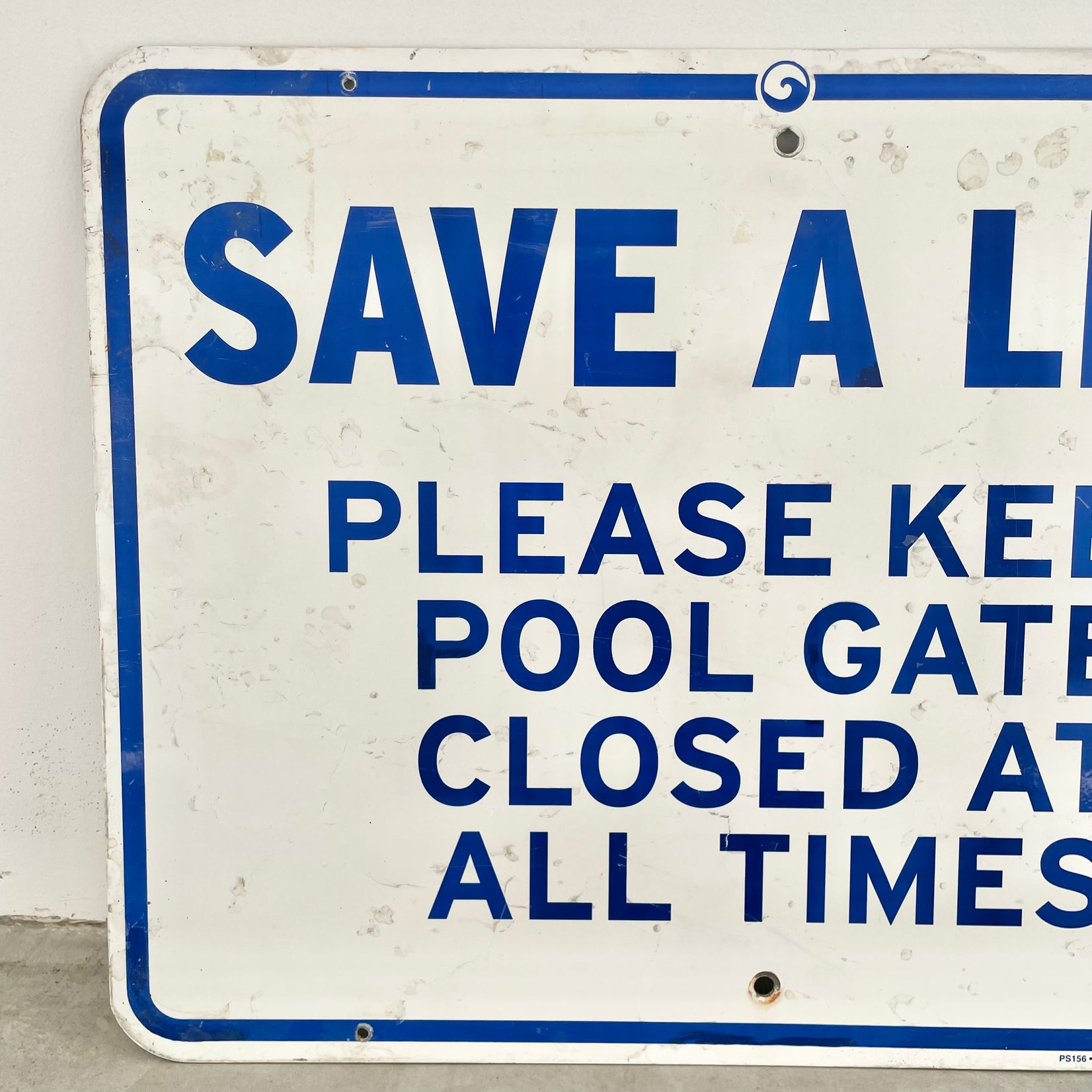 "Save a Life" Pool Sign, 1980s USA