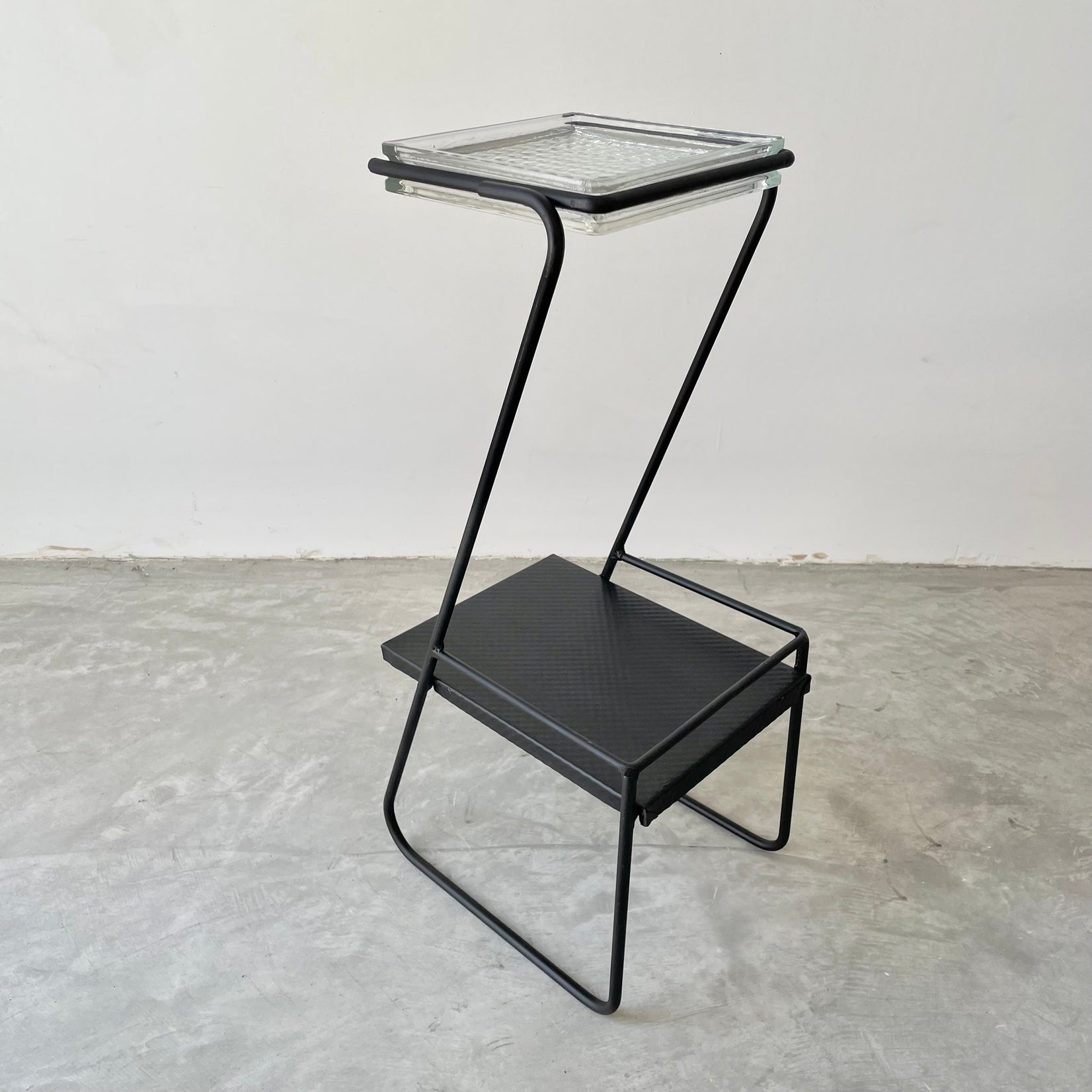 Mategot Style Side Table in Iron and Glass, 1950s France