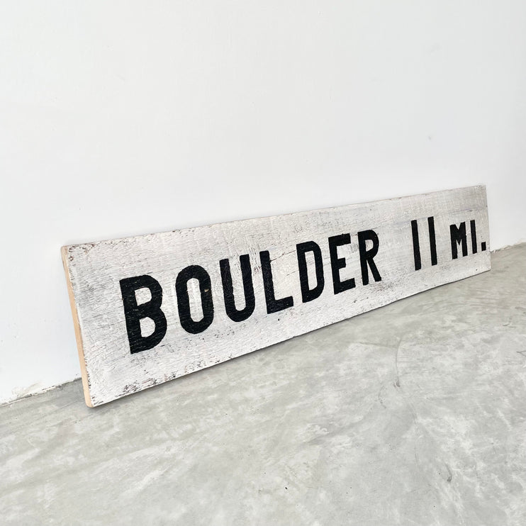 'Boulder' Colorado Hand Painted Wood Road Sign