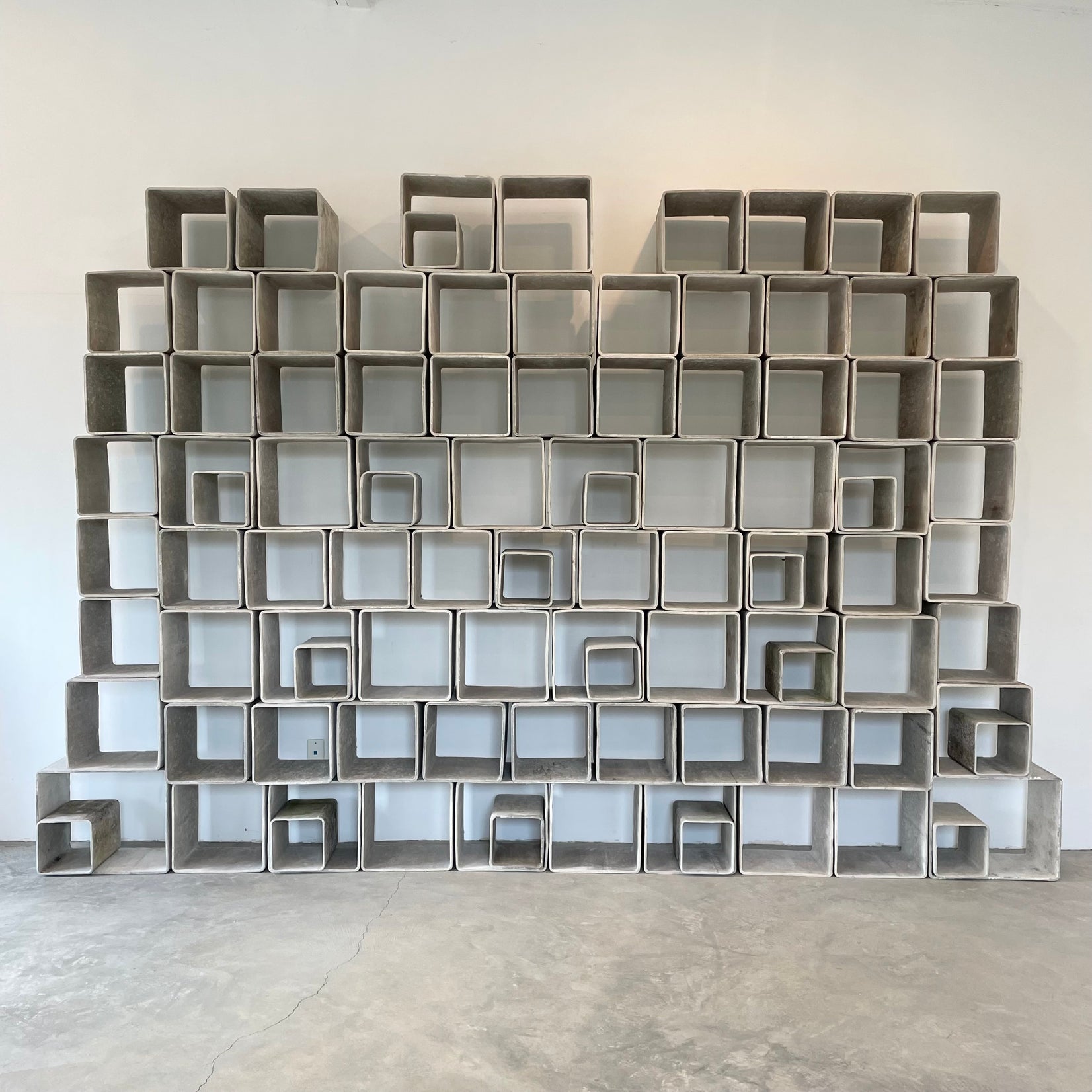 100 Piece Willy Guhl Modular Concrete Bookcase, 1960s Switzerland