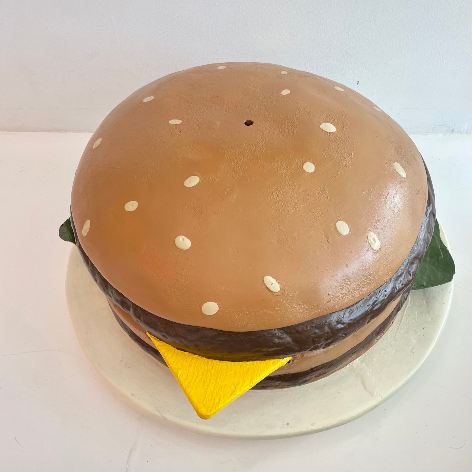Hand Painted Oversized Fiberglass Cheeseburger Pop Art
