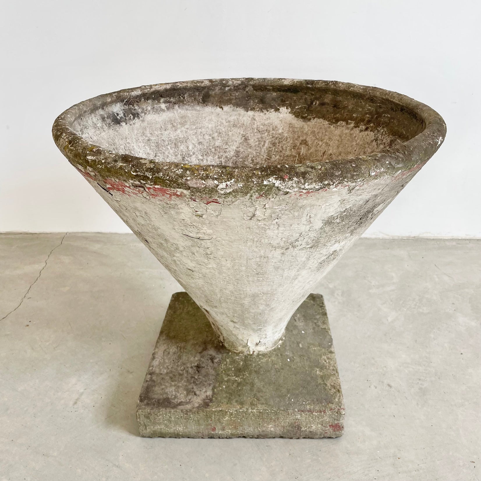 1960s Willy Guhl Concrete Pedestal Cone Planter