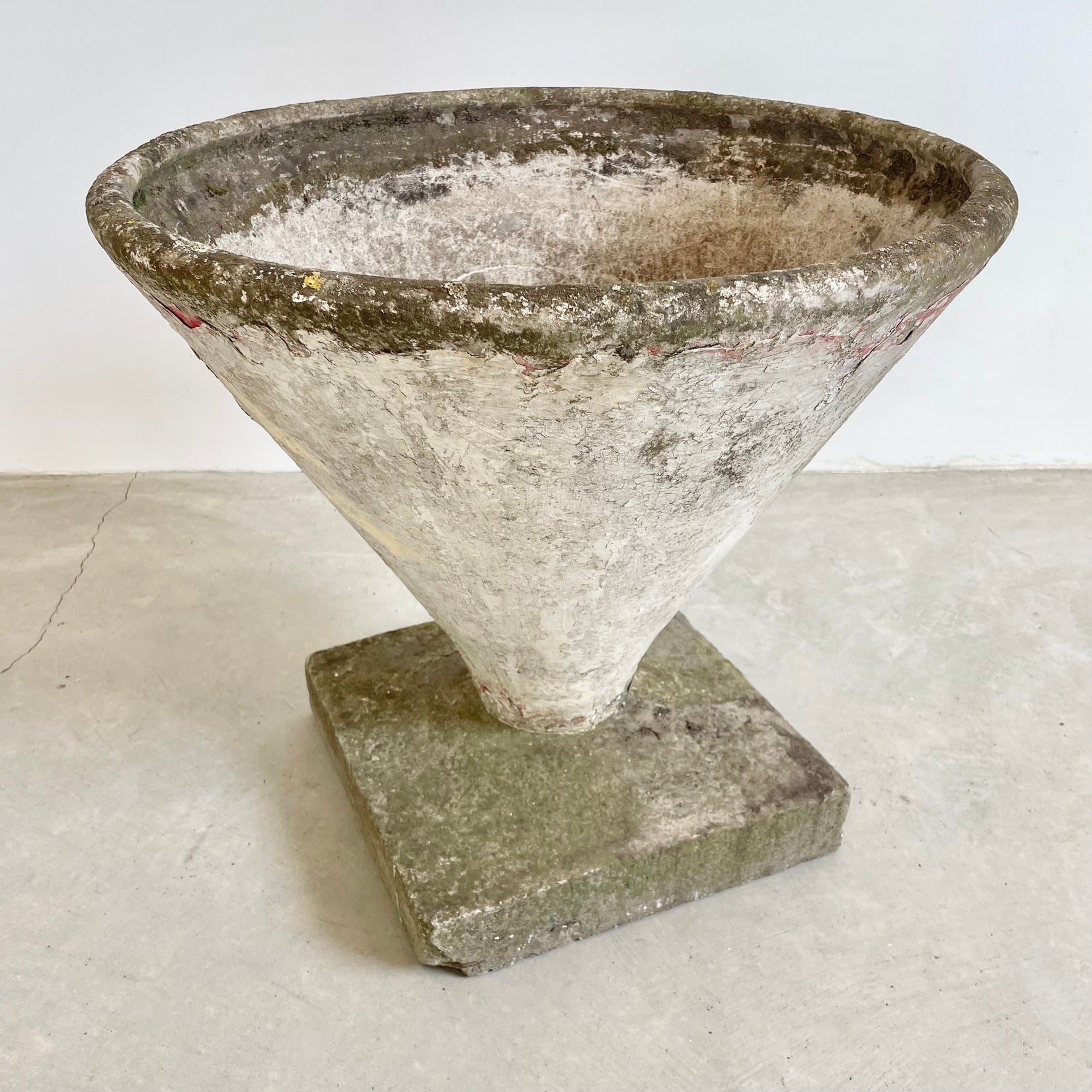 1960s Willy Guhl Concrete Pedestal Cone Planter
