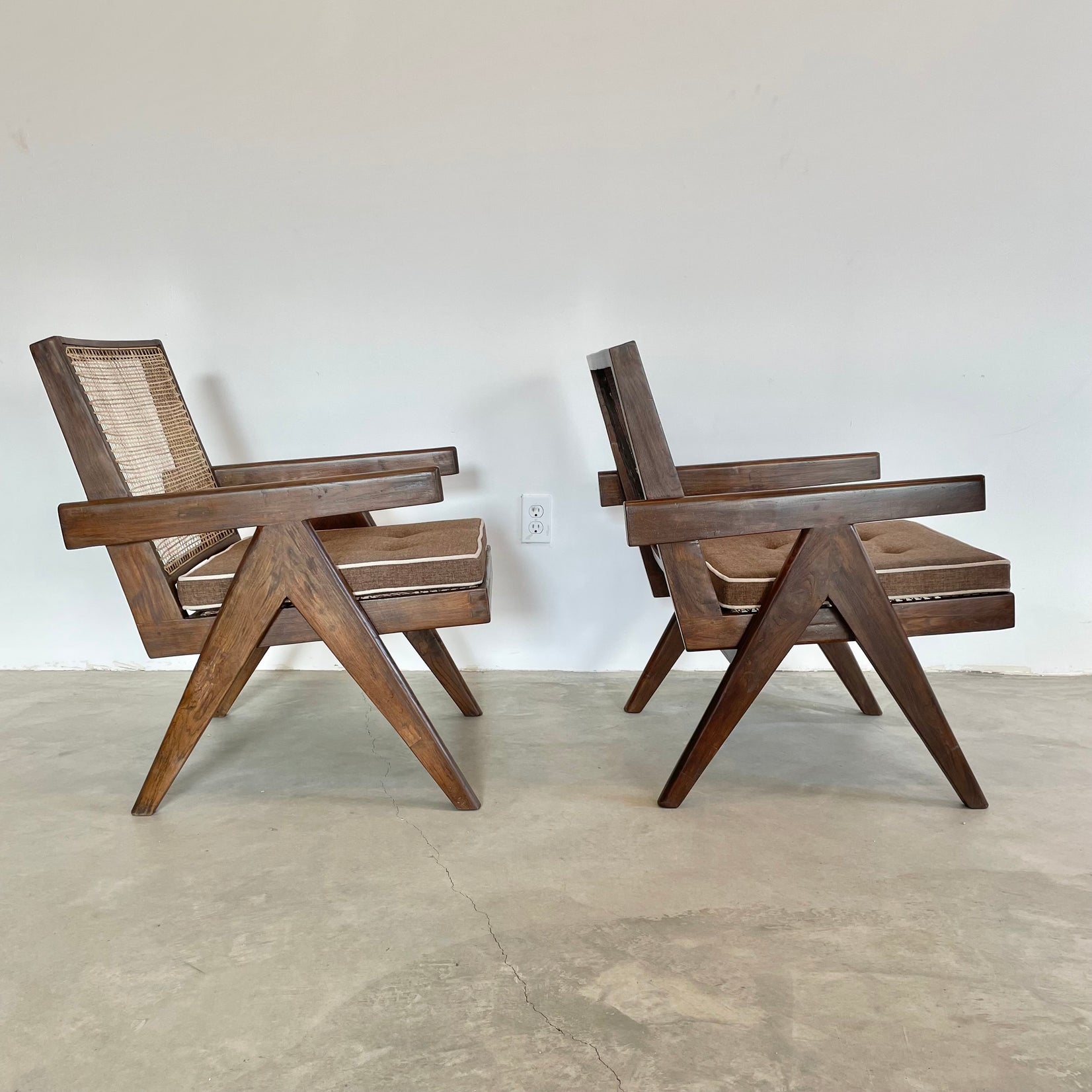 Pierre Jeanneret Easy Chairs, 1950s Chandigargh