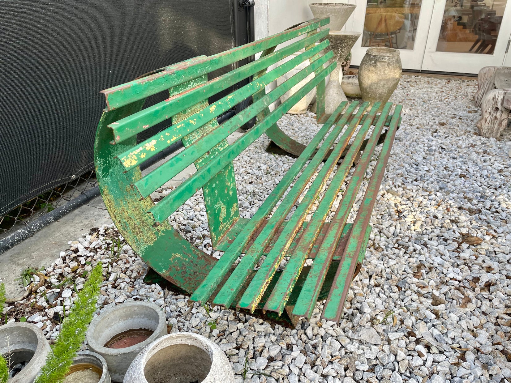 Galvanized Steel "Manelco" Bench, Cannes, France 1958
