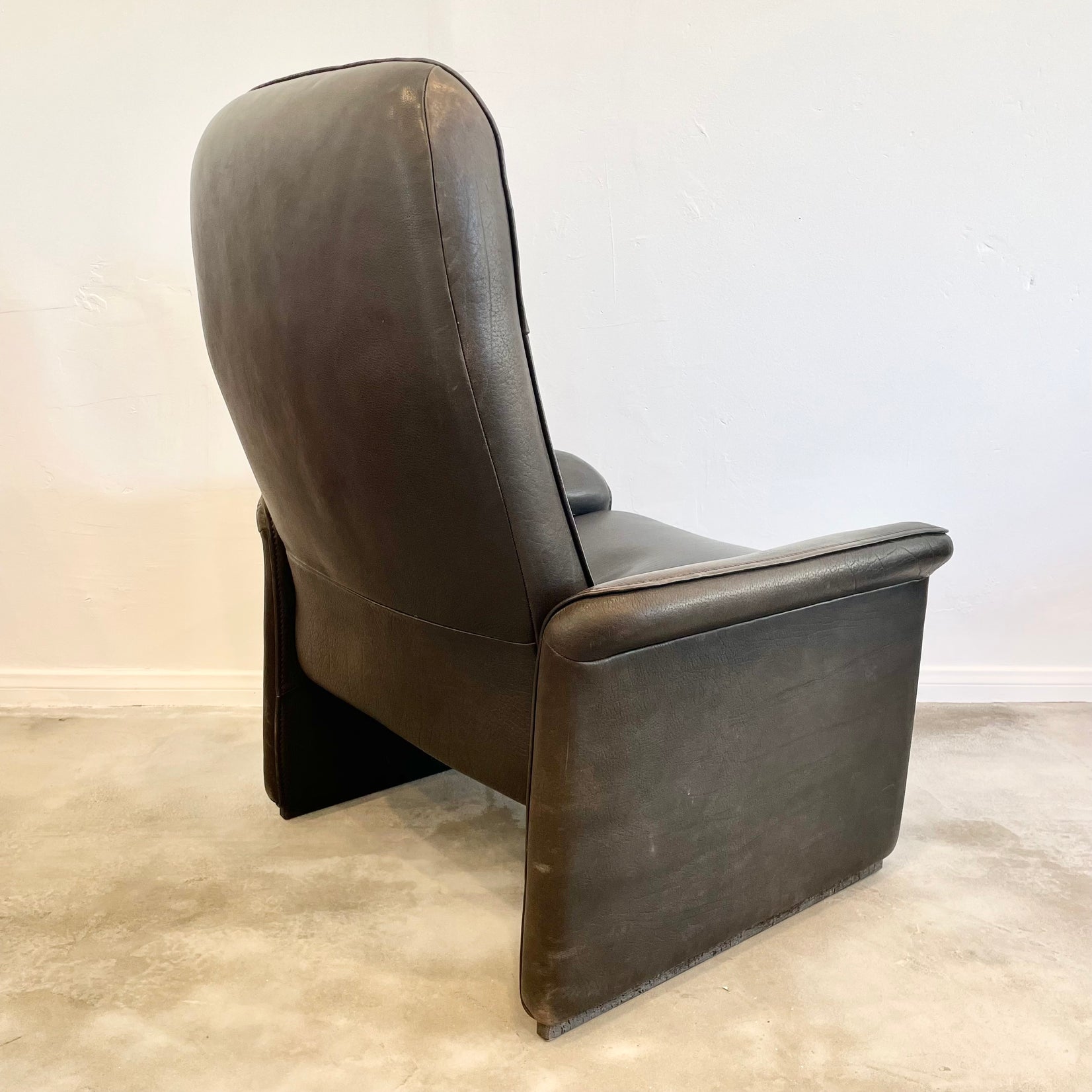 De Sede DS-50 Black Leather Recliner Chair, 1970s Switzerland