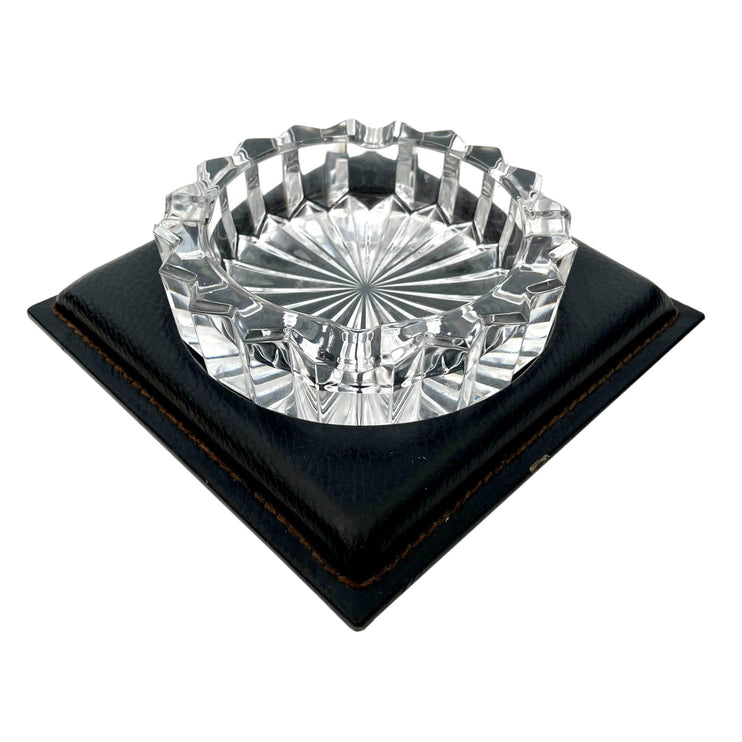 Le Tanneur Leather and Glass Ashtray