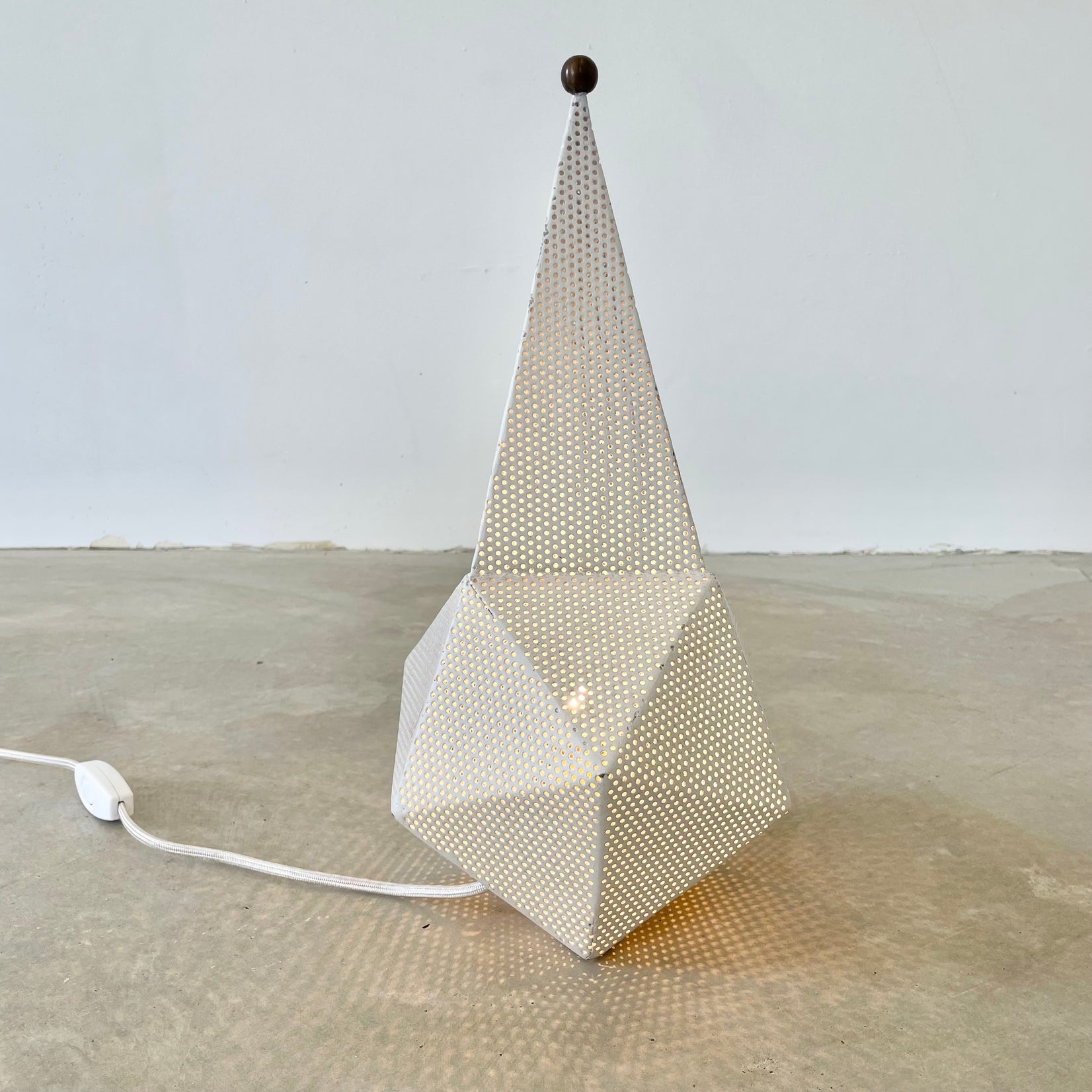 Mathieu Matégot White Baghdad Lamp